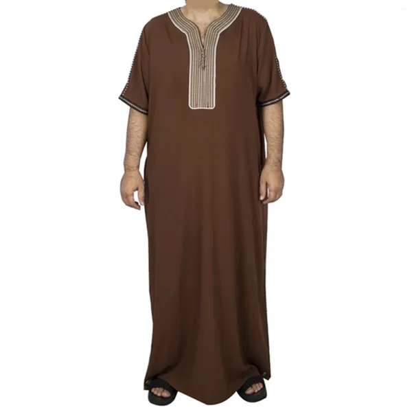 Männer lässige Hemden islamischer muslimischer Männer Kleidung Eid Gebet Robe Männlich Jubba Thobe Abaya Musulmane Homme Caftan Maxi Robe Pakistan Arabien