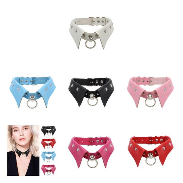 Chokers Gothic Black Spiked Punk Choker Halsband Spikes Nieten Nieten besetzt Chocker Halskette für Frauen Männer Bondage Cosplay Goth Je Dhgarden Dhcgq