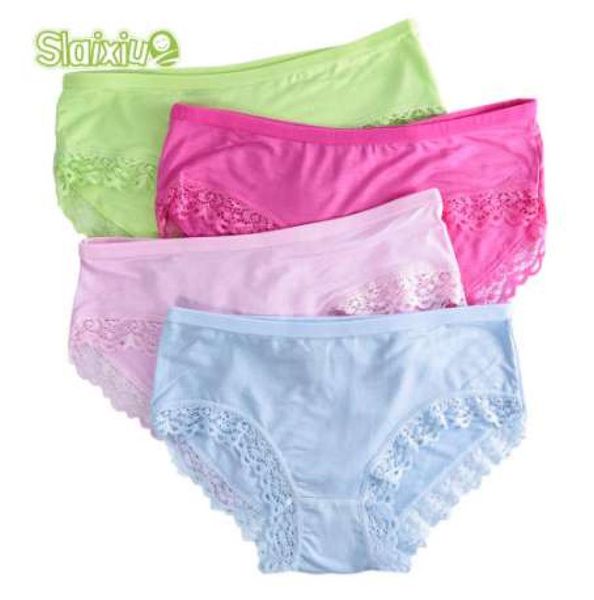 4 PCSlot Kid Unterwäsche Blumen Kinder Girl Lace Lace Short Panties Kinder Unterwäsche für Girl Slips Weiche Baumwolle Babyunterhose 920T8859654