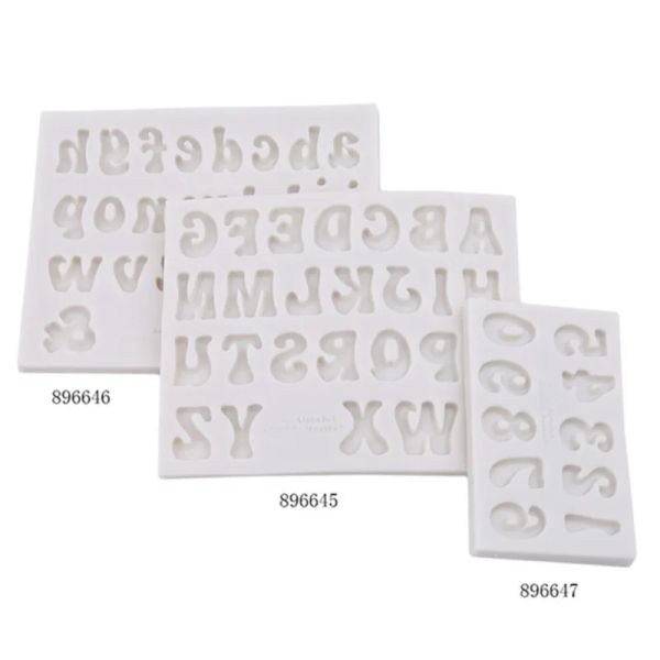 Número de letra 3D Moldes de fondantes de silicone moldes de chocolate Decoração de bolo DIY Ferramentas DIY biscoitos de impressão de impressão 2023