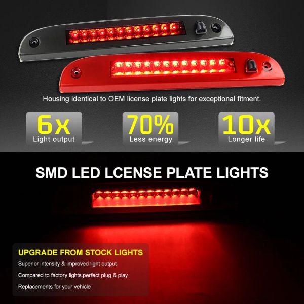 CARRO TRASEIRO DE MOLHADO ALTO LED LED 3º Terceira Luz de Luz de Freio OEM: 8L2Z13A613 FIT PARA FORD ESCAPE EXPLORER CHEVY GMC Mercury