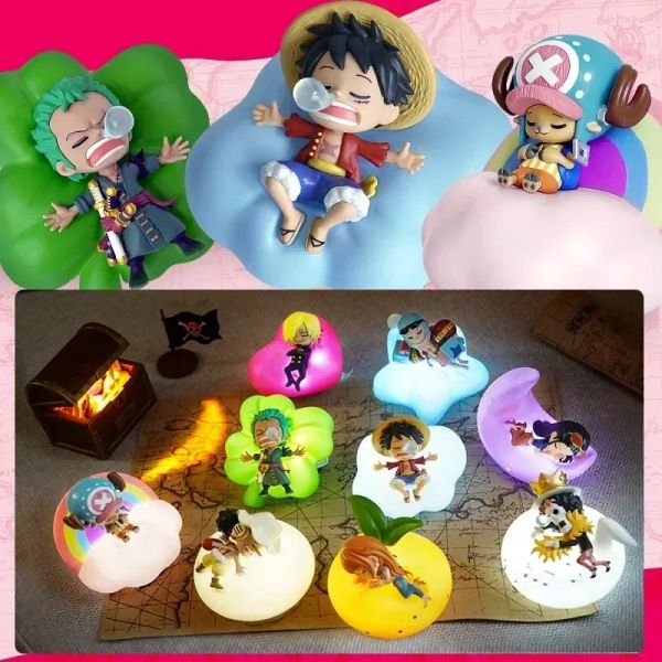 Un pezzo a led night light blind box anime anime luffy zoro nami sanji chopper figura dolce sweet dream serie