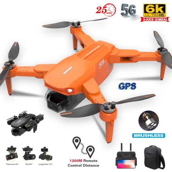 Drones S5 Pro 2021 Nowy Dron GPS 4K Profesjonalna Kamera HD 5G WFI FPV DRON 3 OSI GIMBAL 1,2KM LOT ZDALNIE STEROWANY Quadcopter VS F9