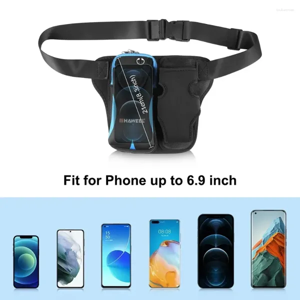 Aufbewahrungstaschen Haweel Taille Telefon Hülle Tasche Laufband Wandercampingbike Halter Sportsbags wasserdichte Sportgurte Beutel Pack Wasserflasche