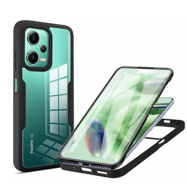 360 graus de telefone para Xiaomi Redmi Nota 12 Pro Plus 5G Xiaomi 12t 12 13 Lite Poco F5 X5 Pro Transparent Cover Protector