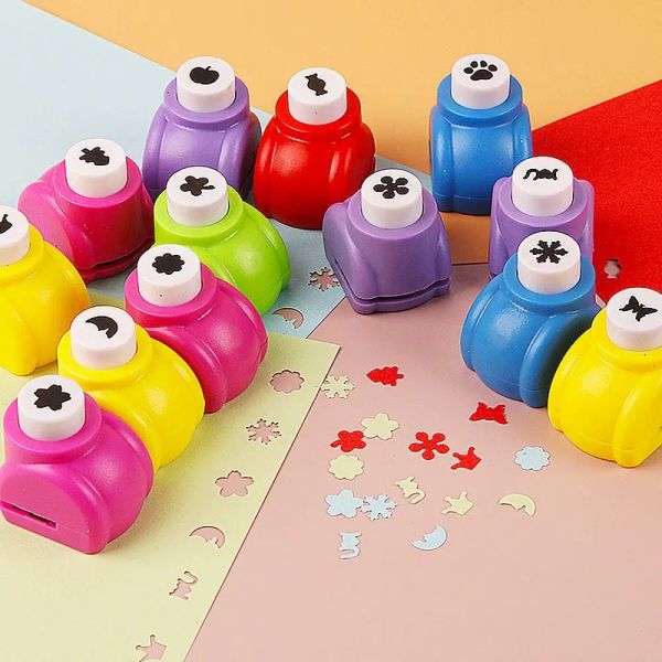 Mini Multi-Shape Hole Punch Creative Craft Tool Plastik-Tags Bastelpunsch DIY-Präge-Gerät Kinder Papier Shaper Cutter Cutter