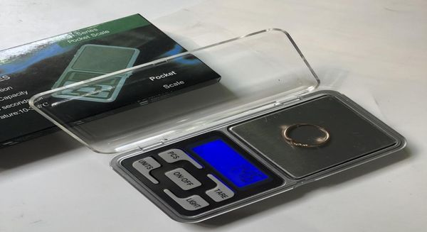 Great Mini Electric Electronic Electronic Pocket Weight Scale 200g 001g 500g 01g Jóias Diamante Scales Display LCD com pacote de varejo7718242