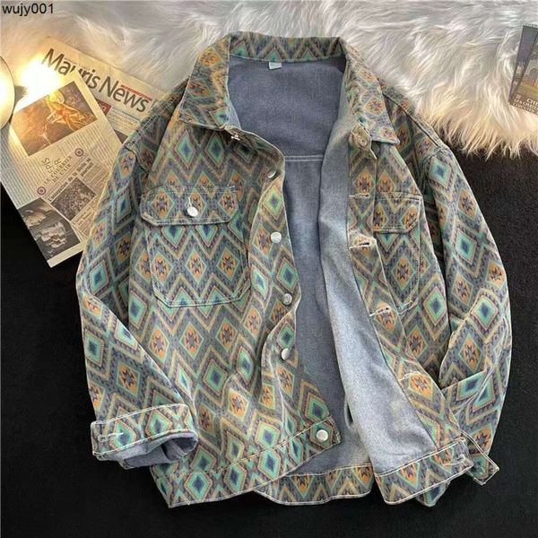 Trendy Brand Denim Design Printed Jacket Herbst Herbst Winter