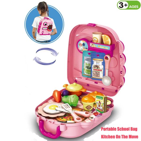 Kids Play Kitchen Set, finge gioca a cucinare set di giocattoli, Amburg Doctor Tools Makeup Toys Playset per Toddlers, Playhouse for Kids