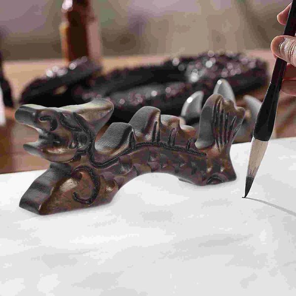 Pintura de caneta Pintura de pincel de madeira retro caligrafia chinesa stand rack prático