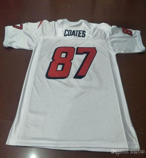 Rare Men Custom 87 Ben Coates Game, носимая Retro Jersey 1990 с Team Men College College Size S4XL или Custom Имя или номер JE2246307