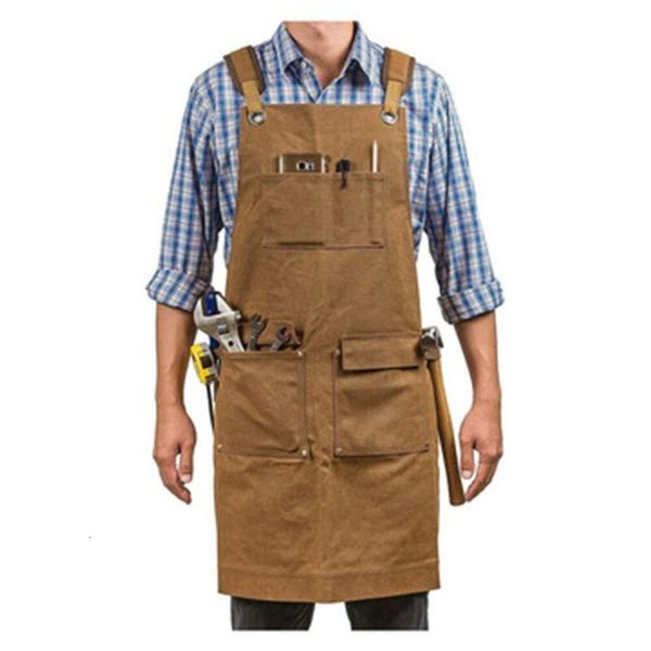 Designer -Männerjacken Leinwand Apron Multi -Taschen -Funsionsschürze Holzbearbeitungselektriker Druck