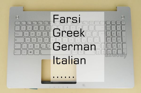 Keyboards Italienisch es griechische deutsche Farsi -Tastatur Palmrest -Koffer für ASUS N550 N550J N550JA N550JK N550JV N550JX N550L N550LF Q550LF Backlit Leuchten