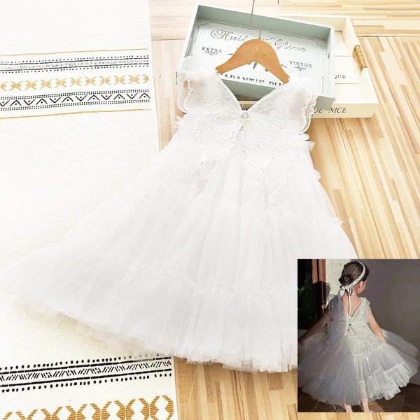 Mädchenkleider 24 Sommer Mädchen Rücken Schmetterling Mesh Prinzessin Kleid 1. Juni Danz Kinder Performance Kinder Kleidung Kleidung