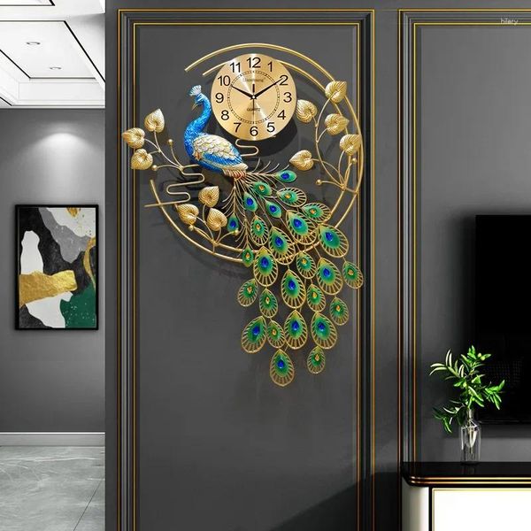 Orologi da parete orologio pavone soggiorno casa creativo creativo muto decorazione moderna personalità phoenix