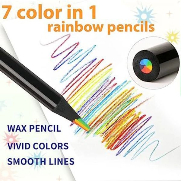 7 colori Rainbow Pen Pennio a colori multi-color Pencil Copiate Creative Magic Magic cancelleria