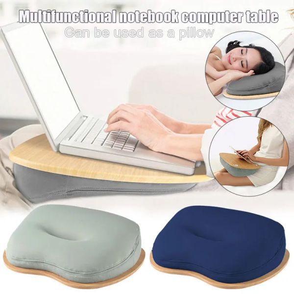 LAPDESKS Mesa de mesa preguiçosa se encaixa em laptops de laptop de 14 polegadas de 14 polegadas com travesseiro com furo antullip de cabo pode ser usado como um travesseiro