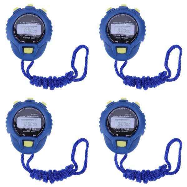 1-10pc LCD Stopwatch de parada de parada de parada de parada Digital Timer cronógrafos Sports Sports com cinta para treinamento de futebol de corrida