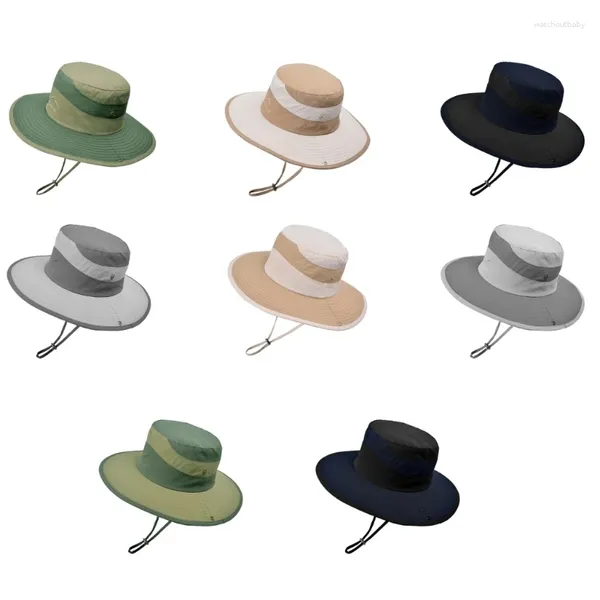 Berets Unisex Feuchtigkeits Dochte Eimer Hut Sommer faltbar Fischer Leichtes schnelles Trocknen für Wanderfischerei Camping 13mc