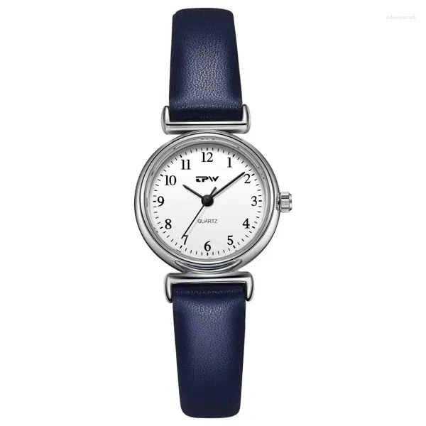 Armbanduhren Mini Quarz Uhr für Frauen kleine Größe 24mm PU -Lederband Minimalismus