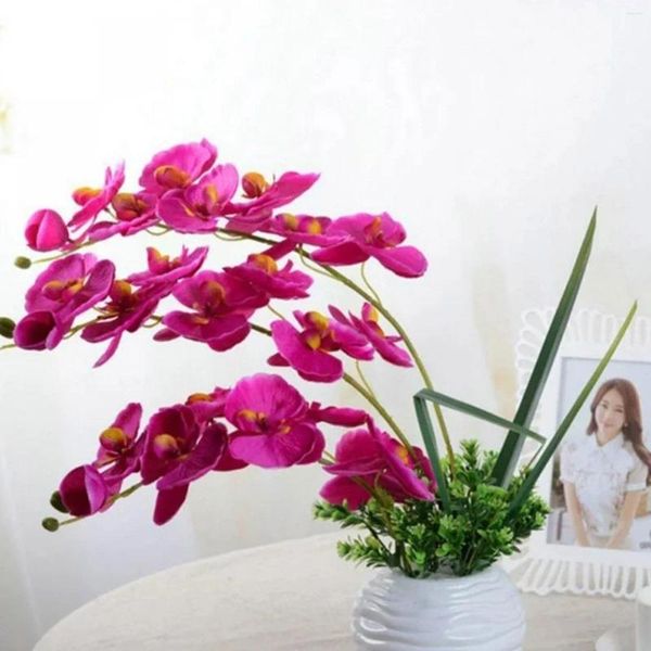 Flores decorativas Folhas de queda de espuma Hydrangea 28 polegadas Phalaenopsis ramos reais (não seda) para o escritório em casa