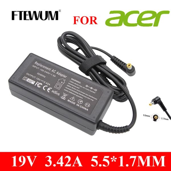 Adattatore Adattatore Caricatore per laptop Adattatore 19V 3.42a 65W 5.5*1,7 mm Alimentatore per Acer Aspire 5315 5630 5735 5920 5535 5738 6920 7520 6530G 7739Zz