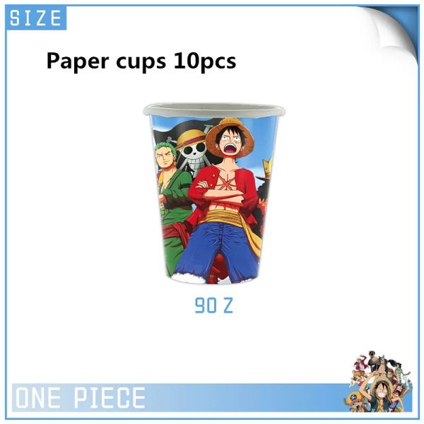 New Anime One Piece Festa de aniversário fornece Zoro Luffy Tableware Copo Copo de Placa Guardana