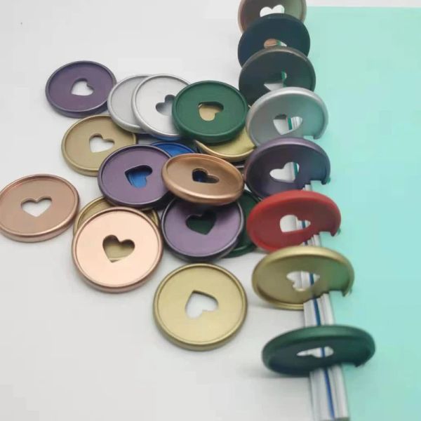 Espinhos 100pcs 35mm em forma de coração discos de encadernação notebook orifício de cogumelo anel de ligação de plástico para planejadores de botão de loop loop de bricolage diy