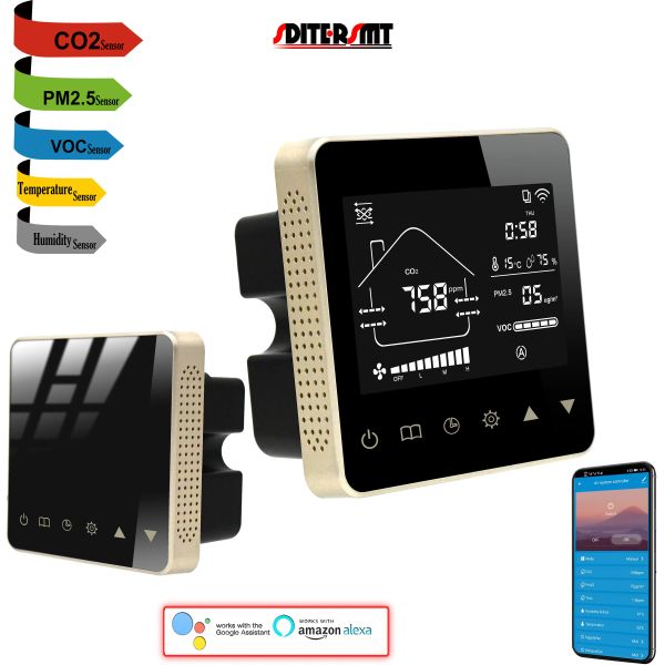 5-1 arada WiFi Metre Hava Kalitesi Analizi CO2 PM2.5 VOC Sıcaklık Nem Sensörü 0-10V RS485 AC RÖLEY LINKAGE TUYA SMART CİHAZLARI