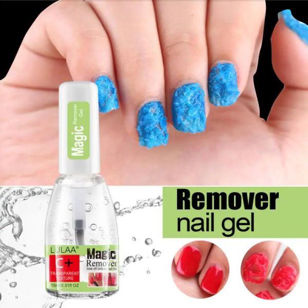 1 ~ 10pcs Removedor de esmalte Removedor UV gel semi-permanente de removedor de verniz de rolagem Removedor de gel de unha Remover líquido Remover camada pegajosa