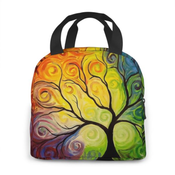 Rainbow Tree of Life Borsa per il pranzo tote borse per adulti contenitore per il pranzo riutilizzabile per donne uomini di lavoro scolastico lavoro