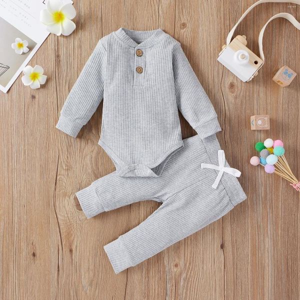 Kleidung Sets Säuglinge Baby Jungen Mädchen Outfits gerippt gestrick