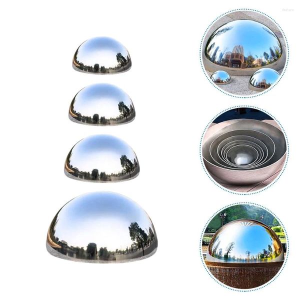 Dekorative Figuren 4 Stcs Sommergarten Rasen Reflexionskugel Edelstahl Erdendekoration Set Hollow Blasing Globe Spiegel Kugeln