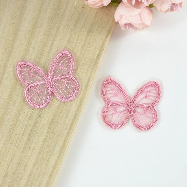 10/50pcs 4.5*4 cm gestickte Netz Schmetterling Stoffflecken Applikationen DIY -Kleidung Kopfbedeckung Nähen Haarklammern Zubehör