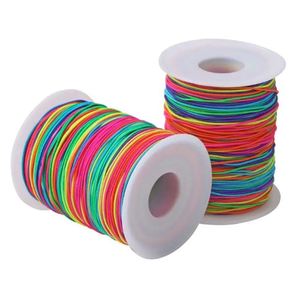 Rainbow Rainbow Colorful Elastic Cord da 1mm Filetto Stretch String Craft per perline intrecciate Gioielli fai -da -te