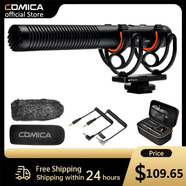 Микрофоны Shotgun Microphone Comica CVMVM20 Профессиональный супер кардиоидный микрофон с микрофоном камеры удара для видеозаписи для видеозаписи