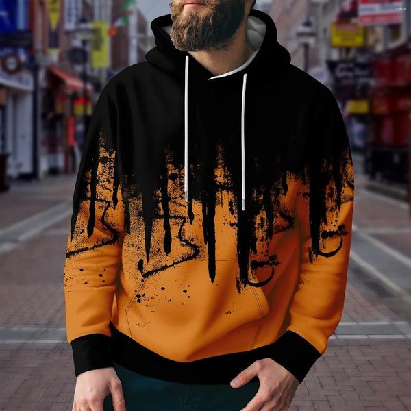 Herren Hoodies Fashion Daily Casual Hoodie Pullover Urlaub Ausgehende Straße Black Langarm 3D Inkjet Printed Frühling und Autu