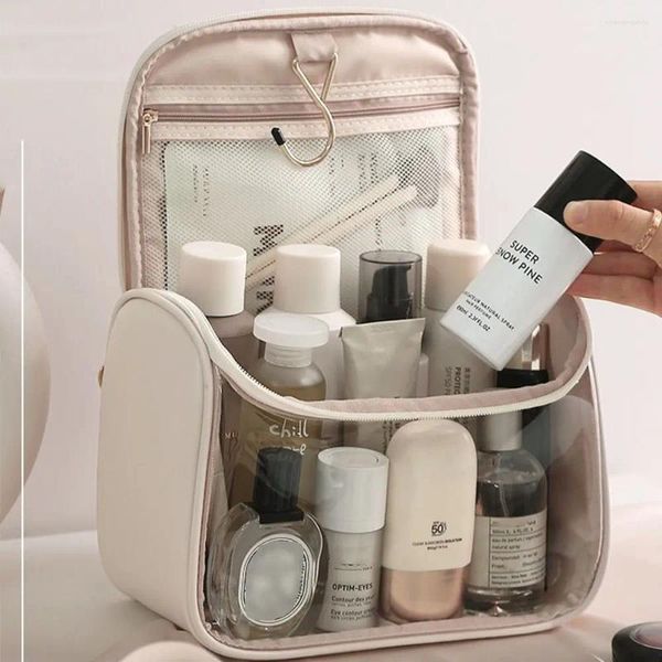 Kozmetik Çantalar Vaka Seyahat Organizatör Su geçirmez Depolama Çantası Asılı Şeffaf Makyaj Tuvalet