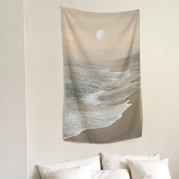 Wandteppiche am Meer Kulissen Wandteppich Wandhängedekor für Wohnzimmer Schlafzimmer Bohemian Ins Print Druck