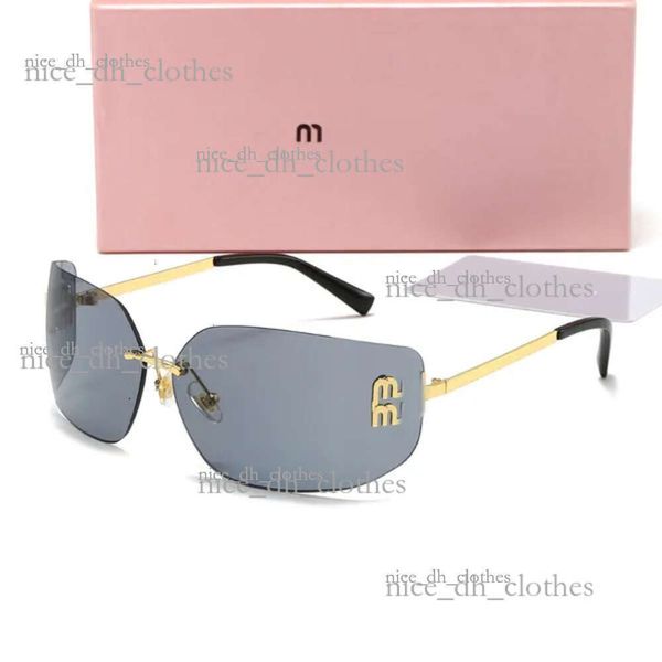 Designer Mui Mui Óculos de sol para mulheres Óculos Moda Mulher Carta de Personalidade M Móia Sem Estrutura Versátil Óculos Trendy Goggle