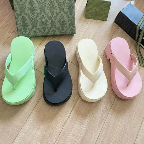 Designer Flip Flops Donne maschile maschile da 5 cm Slipisti comodi comodi scarpe da spiaggia morbida a strisce sandali in gomma a strisce Sandali in gomma a strisce