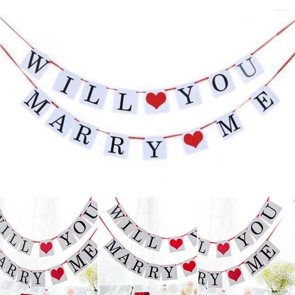 Bandiere della decorazione per feste mi sposerai mi sposerai di San Valentino Segno di matrimonio Proposta di fidanzamento Banner Celebrazioni Celebrazioni