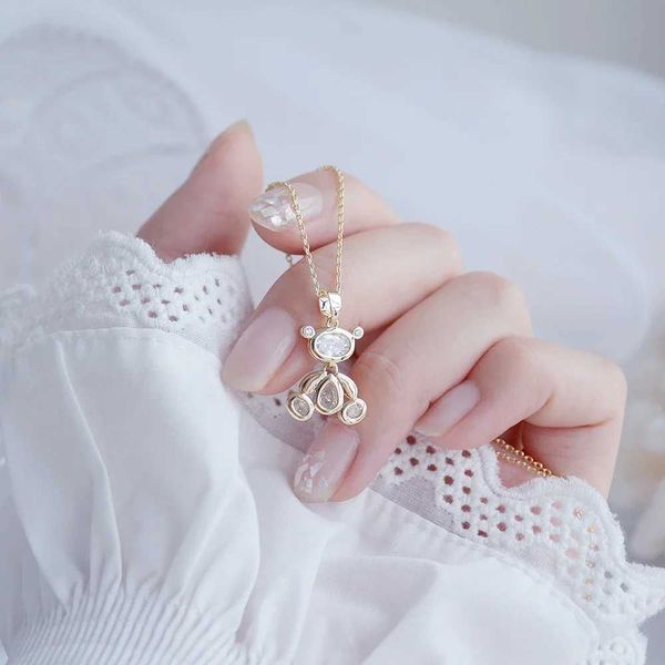 Colares pendentes jóias coreanas de jóias quentes de moda genuína banhada a ouro colar zircão embutido de zircão