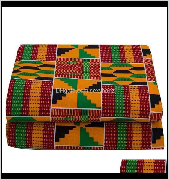 Binta Real Wax 6 iarde Tessuto africano per la consegna di abbigliamento da cucitura per cucitura manuale Stampa di poliestere ankara 1vujg6586319