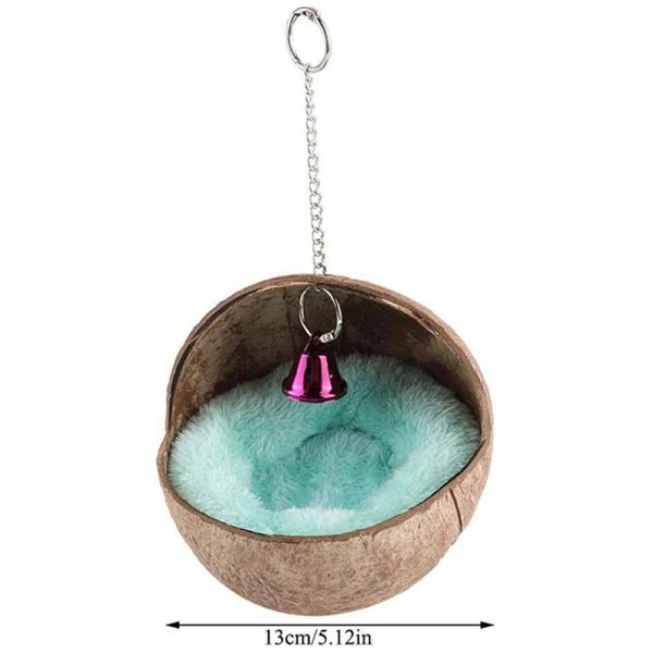 Coconut Coconut Shell Bird Nest House Letto con cuscinetto caldo per pappagallo topi topi topi per cesto cingina di nidifica