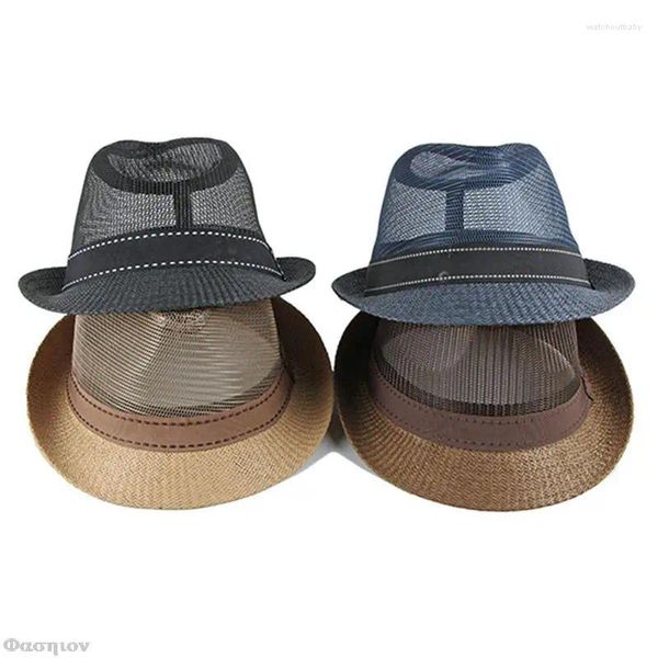 Beretti in lino estivo Cappello jazz traspirato sunhat jazz piccolo da sole outdoor cinghia da uomo cintura di cuoio falco ha gusto cowboy occidentale semplice