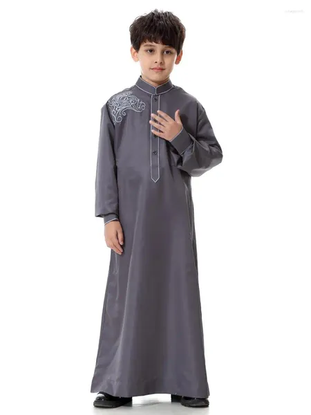 Roupas étnicas Arábia Saudita Crianças meninos THOBE JUBBA DISHDASHA ABAYA Islã Robe muçulmano Kaftan Child Pakistan Omã Vestido do Oriente Médio