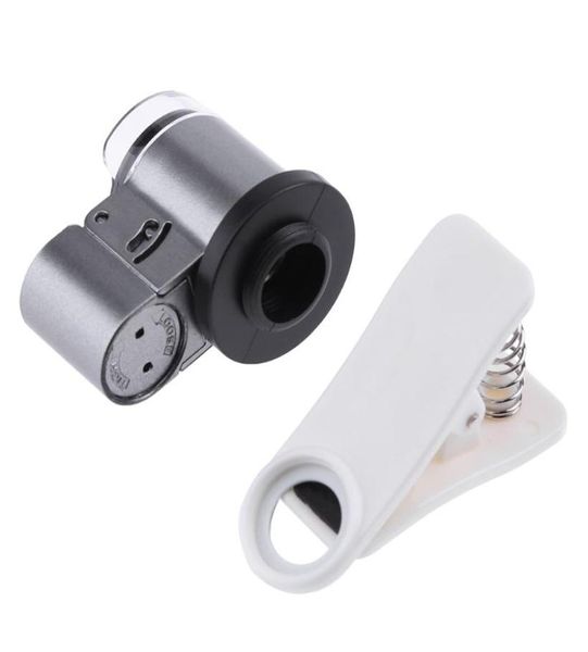 65x Zoom Clipon Microscope LED UV Light Magnifier Mikroobjektiv für Mobiltelefonschmuckmünzen Stempel Microskope6163254