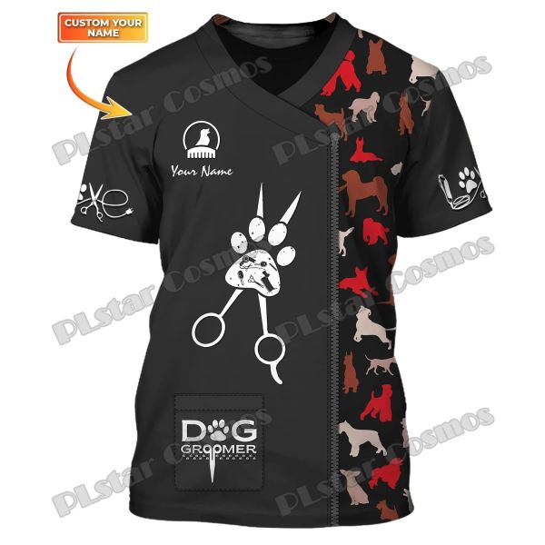 PLSTAR COSMOS DOG GOOMER PROMBLEING NOME PERSONALIZADO 3D PROMUTADO MENS MENS CAMISA UNISSISEX CASUAL CASUAL DW232