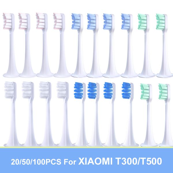 20/50/100pcs de cabeça de escova de substituição para Xiaomi T300/T500 Sonic Care Oral Cuidado Mosco de dentes de dentes